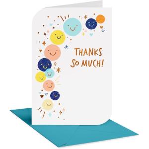 American Greetings Simple Thank You Card, Appreciation Card for Teacher, Boss, or Coworker (Best Possible Way)(Smily Faces)