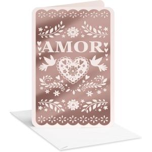 American Greetings Spanish Wedding Card (Felicitaciones por Su Boda)(Amor Banner Doves)