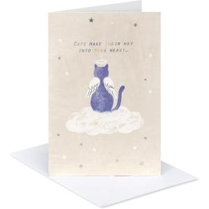 American Greetings Sympathy Card for Loss of Cat (Peace and Comfort)(Cat with Halo and rainbow)