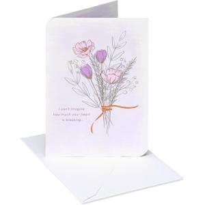 American Greetings Sympathy Card for Miscarriage (Incredibly Sorry)(Linework Bouquet)