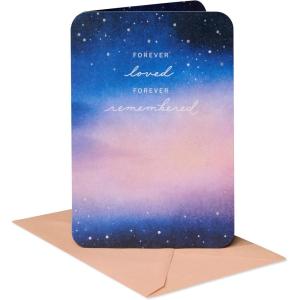 American Greetings Sympathy Card for Miscarriage (Incredibly Sorry)(Starry Night Sky w Ltg)