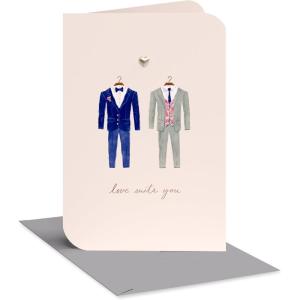 American Greetings Wedding Card for Two Grooms (Happily Ever After)(Two Suits)