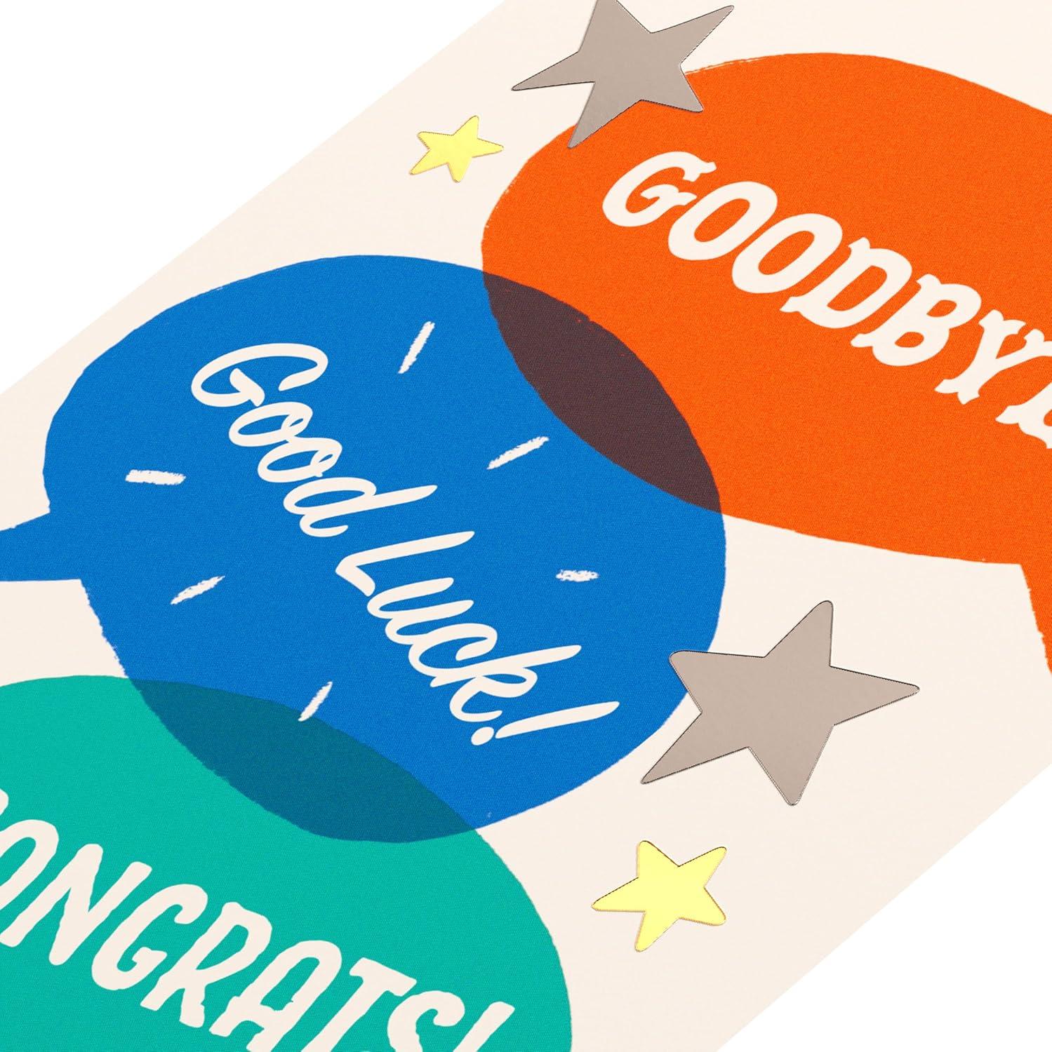 image:imageAmerican Greetings Going Away Goodbye Card Farewell and Good Luck Card for Coworker Friends or Family Miss YouWord Bubbles w Stars