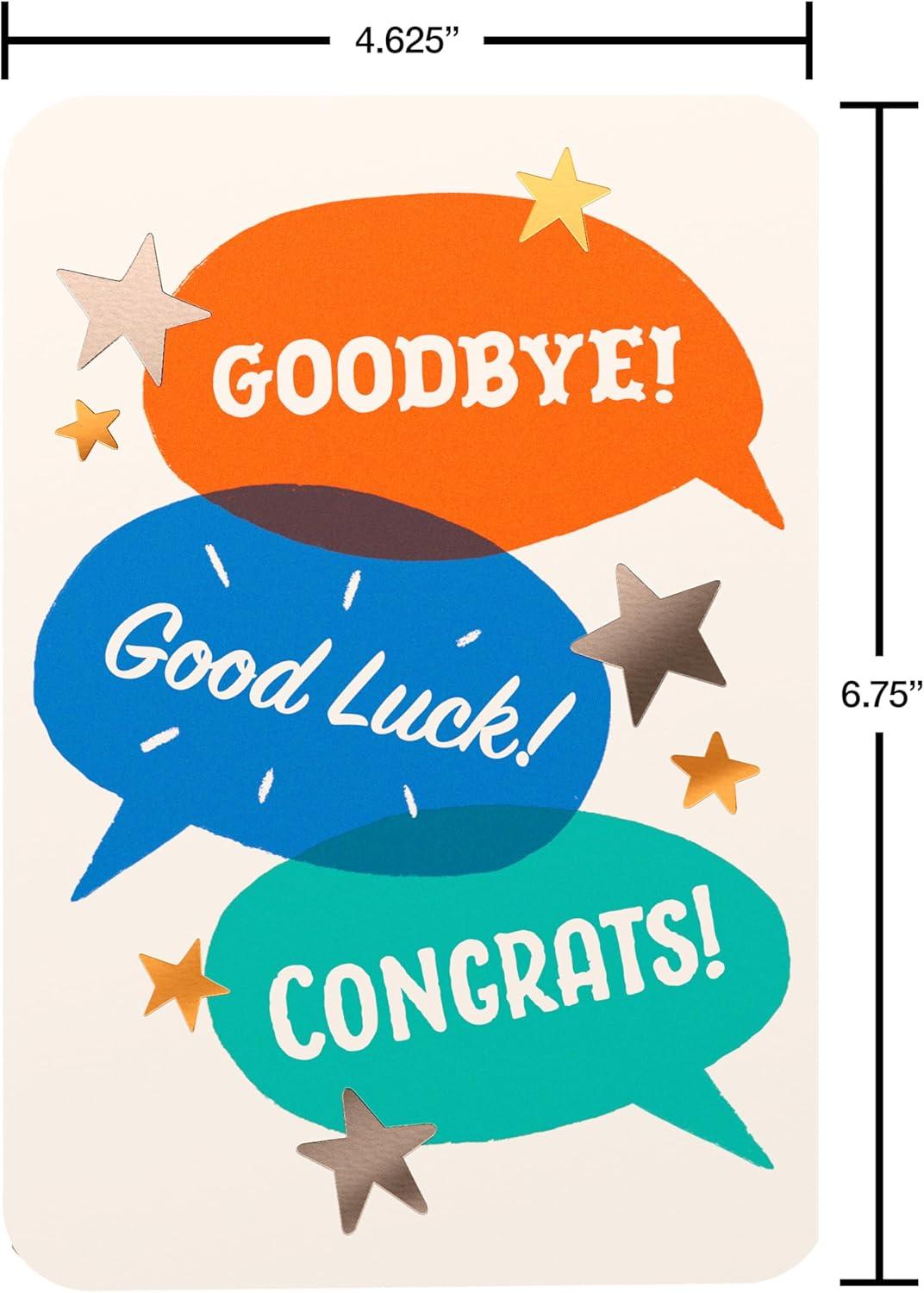 image:imageAmerican Greetings Going Away Goodbye Card Farewell and Good Luck Card for Coworker Friends or Family Miss YouWord Bubbles w Stars