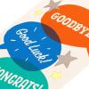 American Greetings Going Away Goodbye Card, Farewell and Good Luck Card for Coworker, Friends, or Family (Miss You)(Word Bubbles w Stars)