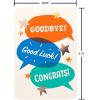 American Greetings Going Away Goodbye Card, Farewell and Good Luck Card for Coworker, Friends, or Family (Miss You)(Word Bubbles w Stars)
