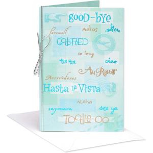 American Greetings Going Away Goodbye Card, Farewell and Good Luck Card for Coworker, Friends, or Family (Miss You)(Congratulations  Good Bye)