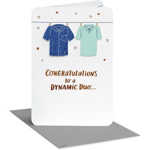 American Greetings Congratulations to Two Dads On New Baby (New Addition)(Two Shirts Dynamic Duo)