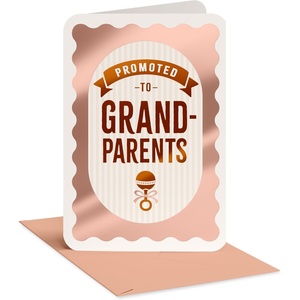 American Greetings New Baby Congratulations Card for Parents-to-Be, Baby Shower, Gender Reveal (Beehive Wishes)(Scalloped Border w Rattle)