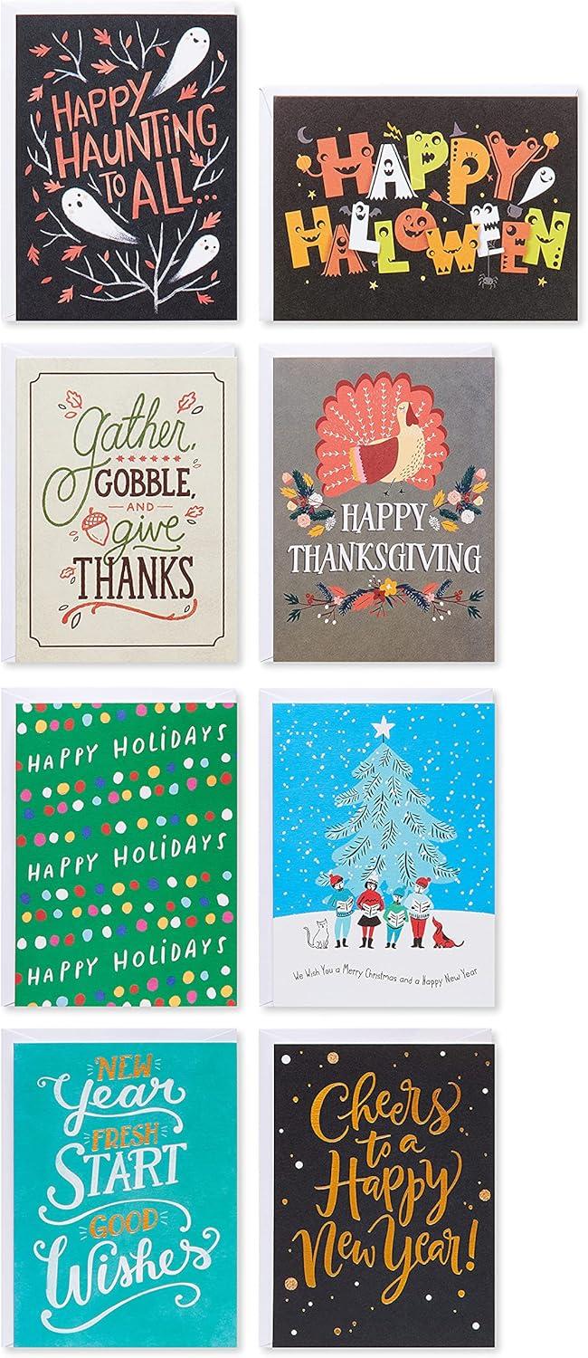 imageAmerican Greetings Assortiment de 33 cartes de vacances Nol SaintValentin fte des mres Halloween