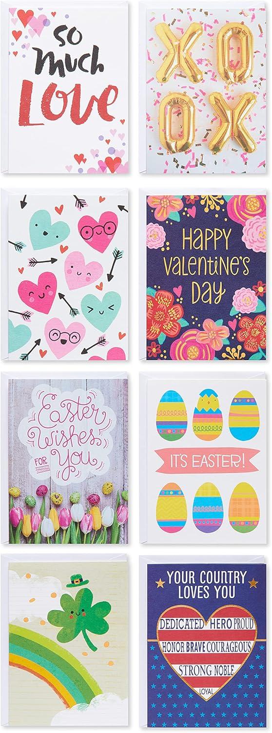 imageAmerican Greetings Assortiment de 33 cartes de vacances Nol SaintValentin fte des mres Halloween