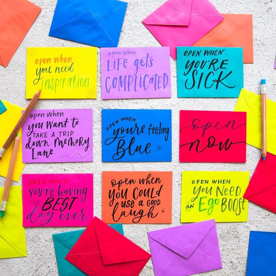 imageAmerican Greetings Lot de 100 cartes vierges panneau unique avec enveloppes couleurs terreCouleurs arcenciel fluo