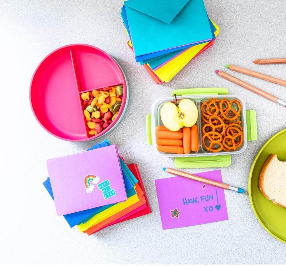 imageAmerican Greetings Lot de 100 cartes vierges panneau unique avec enveloppes couleurs terreCouleurs arcenciel fluo