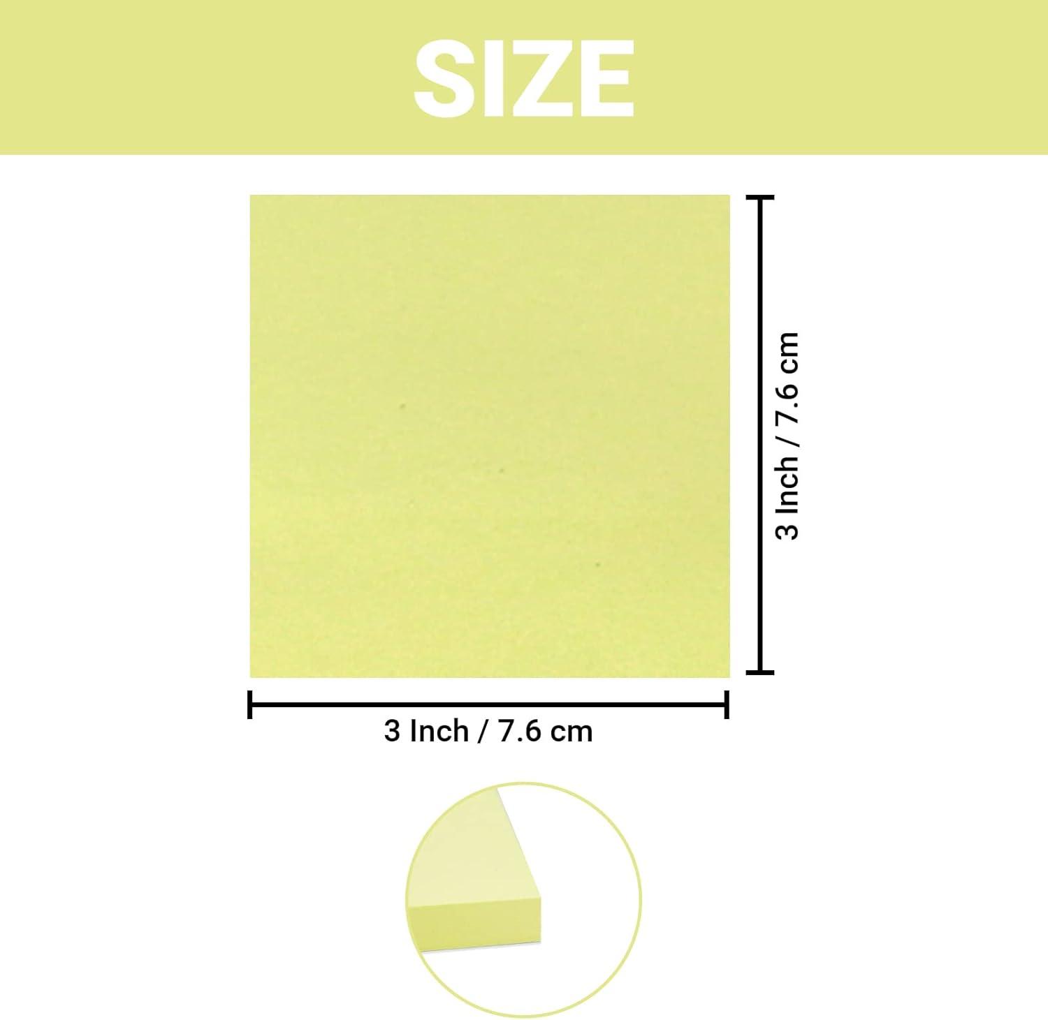 imageLot de 36 mini blocs de notes adhsives de 38 x 51 cm 80 feuillesbloc jaune basique pour petits rappels dans les bureaux les coles et la maison76 x 76 mm 12 Pads