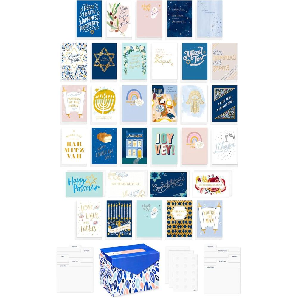 imageAmerican Greetings Assortiment de cartes juives de luxe avec enveloppes 36 pices