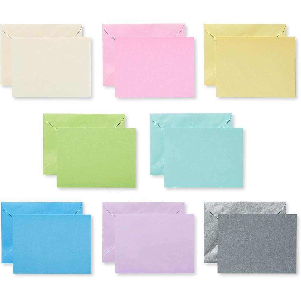 imageAmerican Greetings Lot de 100 cartes vierges panneau unique avec enveloppes couleurs terrepastel