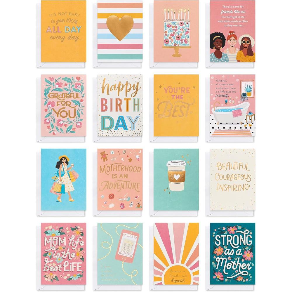 imageAmerican Greetings Lot de 32 cartes de luxe pour toutes les occasions avec enveloppes maman amie