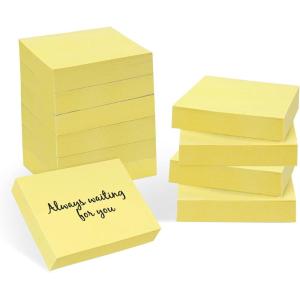 Agoer 1200 Feuillets Notes Super Sticky Notes,50 x 38mm Notes Autocollantes de 12 Couleurs Vive, 12 Blocs Mini Notes Adhésives Réutilisables, Petits Sticky Memo Pads pour le Bureau et La Maison(Jaune – 24 Blocs)