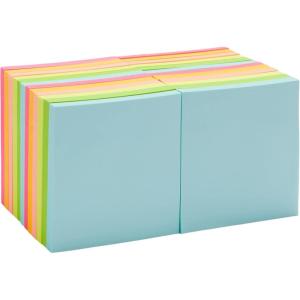 Amazon Basics lot de 24 Rectangulaire Miniblocs de notas adhesivas, 3.8 x 5 x 0.8 cm, Couleurs assorties(7.5 x 7.6 cm)