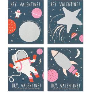 American Greeting Lunch Box Mini Notes Pun Believable Valentines(Espace À Gratter et Astronautes)