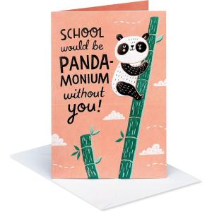American Greetings Carte de remerciement amusante pour enseignant (Panda-monium)