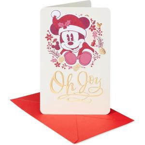 American Greetings Disney Carte de Noël classique Mickey Mouse (Magic In The Air)(Couronne Mickey)