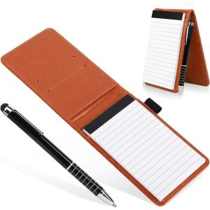 Cyiecw Mini carnet de notes de poche A7 en cuir synthétique – Mini bloc-notes A7 – Petit bloc-notes en cuir avec stylo – Mini bloc-notes de poche pour activités de plein air (vert foncé)(Marron)