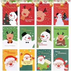 Sunshine smile Lot de 24 mini bloc-notes de Noël pour enfants, petit carnet, carnet, carnet, carnet, bloc-notes de Noël, pour anniversaire d&rsquo;enfant(A-24 pièces)
