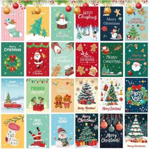 Sunshine smile Lot de 24 mini bloc-notes de Noël pour enfants, petit carnet, carnet, carnet, carnet, bloc-notes de Noël, pour anniversaire d&rsquo;enfant(C-24 pièces)