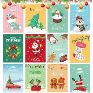 Sunshine smile Lot de 24 mini bloc-notes de Noël pour enfants, petit carnet, carnet, carnet, carnet, bloc-notes de Noël, pour anniversaire d&rsquo;enfant(D-24 pièces)