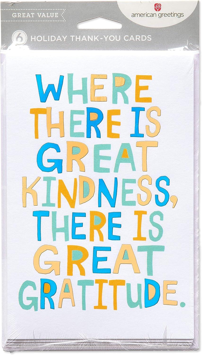 imageAMERICAN GREETINGS Carte de vux avec inscription Thank You Happy New Year 6 picesLot de 6 cartes de remerciement pour le nouvel an