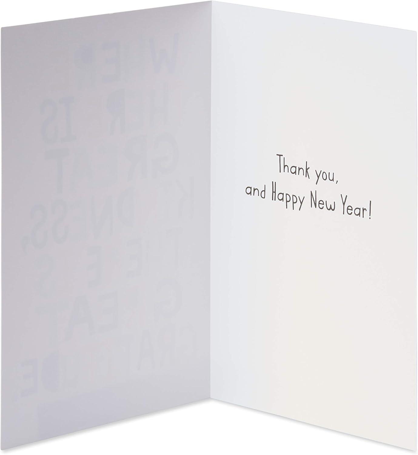 imageAMERICAN GREETINGS Carte de vux avec inscription Thank You Happy New Year 6 picesLot de 6 cartes de remerciement pour le nouvel an