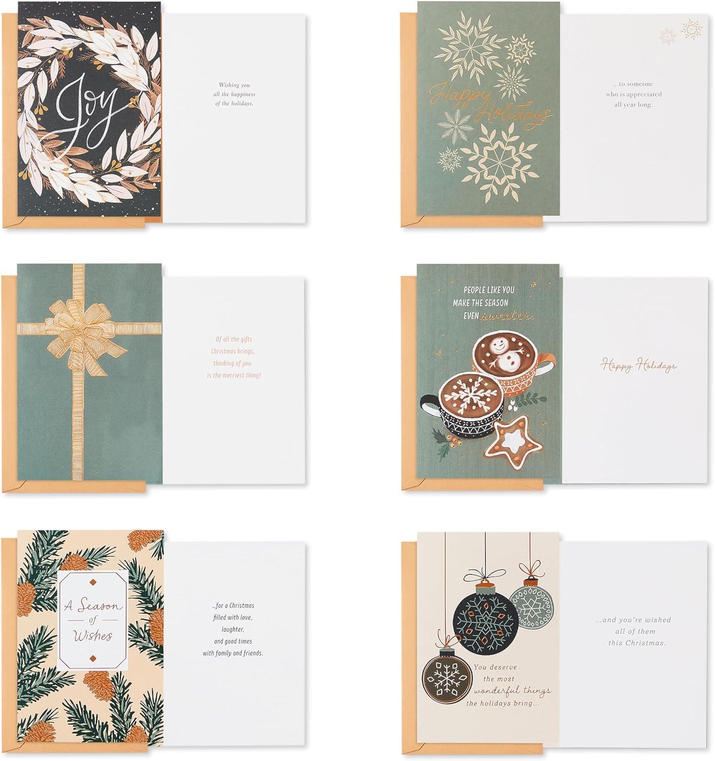 imageAmerican Greetings Lot de 25 cartes de Nol avec enveloppes motifs dhiver traditionnels