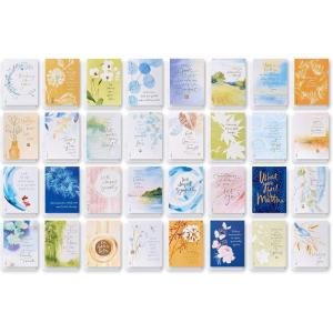 American Greetings Lot de 12 Cartes pour condoléances, avec enveloppes, (français non garanti), motifs floraux(Thinking of You)