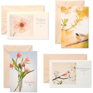 American Greetings Lot de 12 Cartes pour condoléances, avec enveloppes, (français non garanti), motifs floraux(pastel)