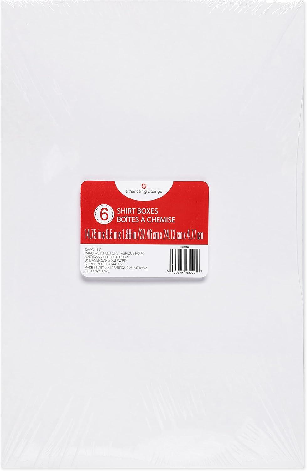 imageAmerican Greetings Botes chemises blanches avec couvercles pour Nol et toutes les ftes 6 botes 375 x 241 cmBlanc