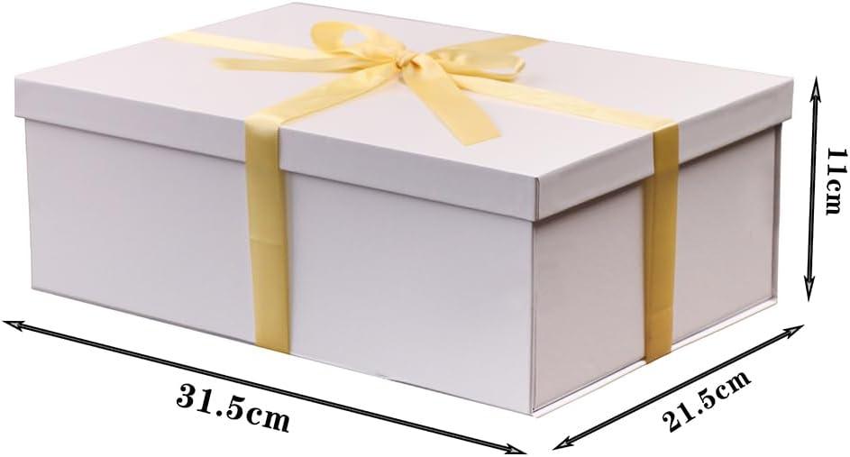 imageBote Cadeau Bleu 31x21x11 cm Boite cadeau vide boite cadeau anniversaire marriage 1 Pices contenirRuban Papier De Soie Enveloppes et cartesBlanc 2Pcs