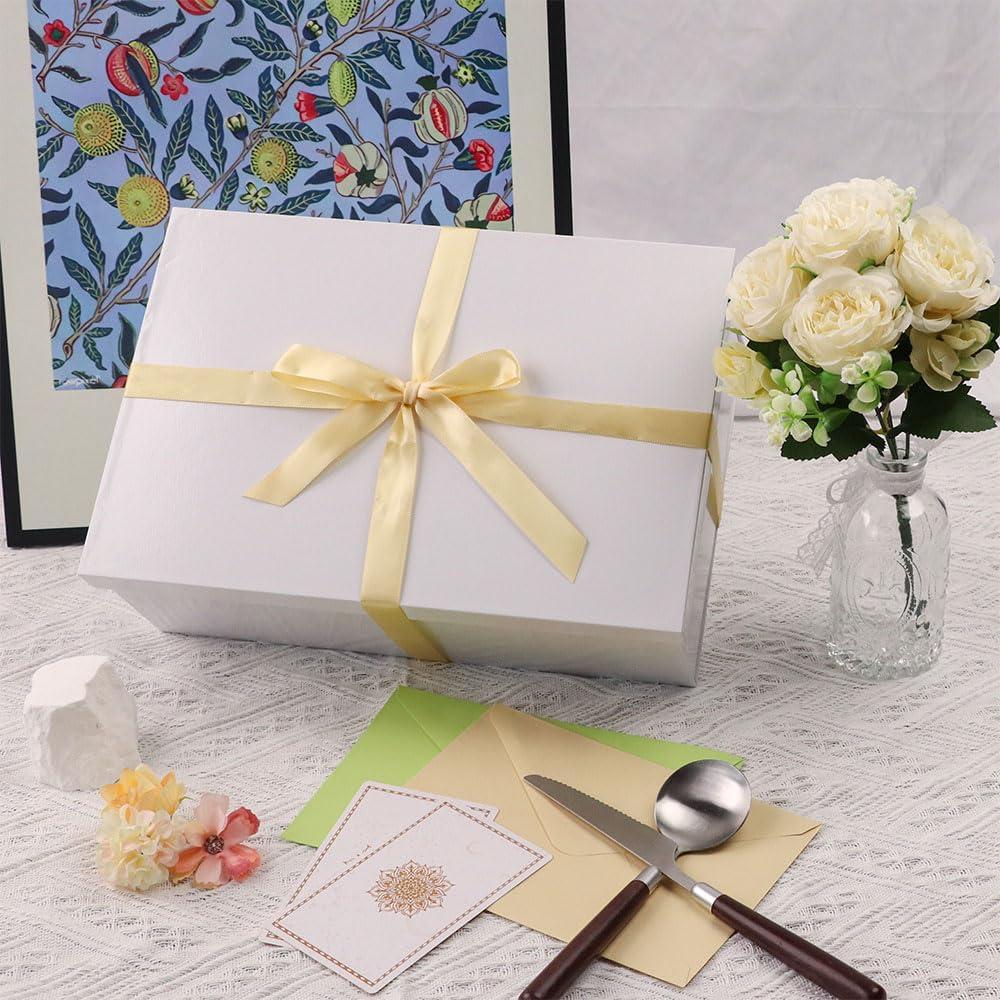 imageBote Cadeau Bleu 31x21x11 cm Boite cadeau vide boite cadeau anniversaire marriage 1 Pices contenirRuban Papier De Soie Enveloppes et cartesBlanc 2Pcs