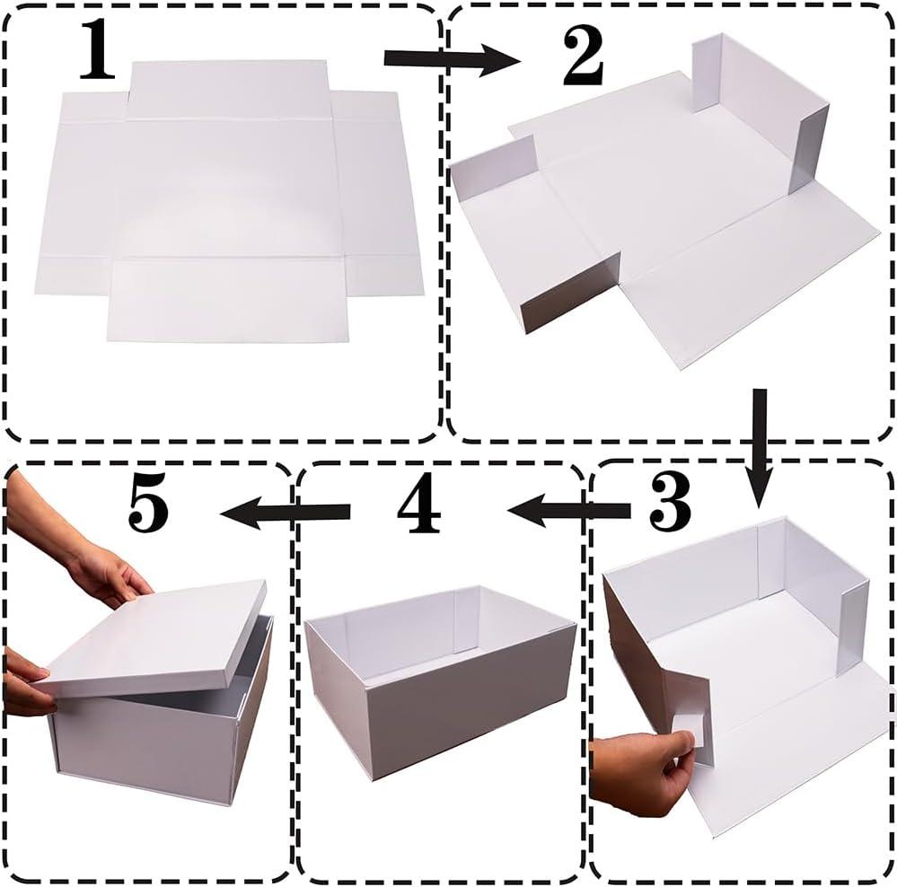 imageBote Cadeau Bleu 31x21x11 cm Boite cadeau vide boite cadeau anniversaire marriage 1 Pices contenirRuban Papier De Soie Enveloppes et cartesBlanc 2Pcs