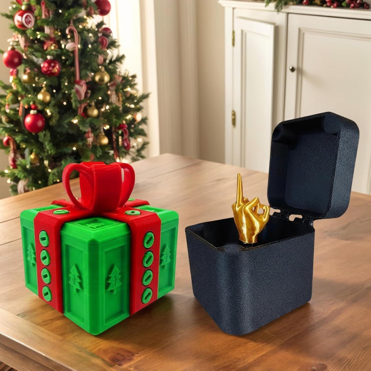 imageGenerisch Bote cadeau 3D amusante pour Nol et anniversaire Avec surprise au majeur Pour enfants et adultes Convient pour les bagues les bonbons les petites surprisesA03