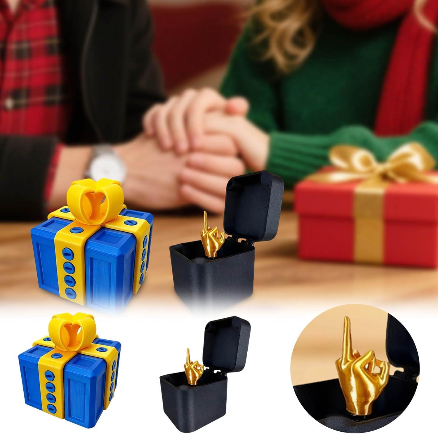 imageGenerisch Bote cadeau 3D amusante pour Nol et anniversaire Avec surprise au majeur Pour enfants et adultes Convient pour les bagues les bonbons les petites surprisesA13