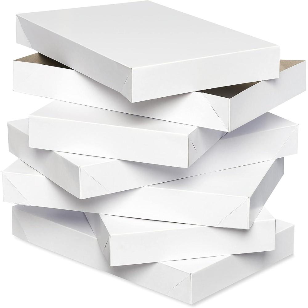 imageAmerican Greetings Botes chemises blanches avec couvercles pour Nol et toutes les ftes 6 botes 375 x 241 cmBlanc
