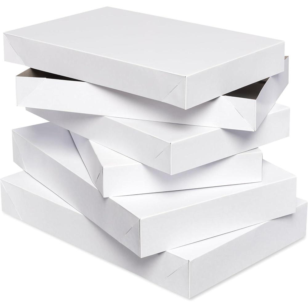 imageAmerican Greetings Botes chemises blanches avec couvercles pour Nol et toutes les ftes 6 botes 375 x 241 cmBotes cadeaux blanches avec couvercles