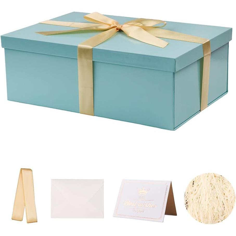 imageBote Cadeau Bleu 31x21x11 cm Boite cadeau vide boite cadeau anniversaire marriage 1 Pices contenirRuban Papier De Soie Enveloppes et cartesBleu 1Pcs