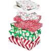 Boîtes cadeaux rayées rouges et blanches