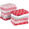 Lot de 12 boîtes à chemises de Noël Rouge/argenté