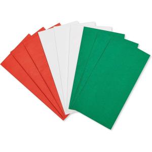 American Greetings 125 feuilles de papier de soie en vrac pour Noël, anniversaires, vacances et toutes les occasions (rouge, vert, blanc) – 50,8 x 50,8 cm(Rouge  blanc et vert)