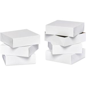 American Greetings Boîtes cadeaux carrées blanches avec couvercles, pour la Saint-Valentin, les anniversaires et toutes les occasions, (6 boîtes, 22,9 x 22,9 cm)(Boîtes cadeaux carrées blanches avec couvercles)