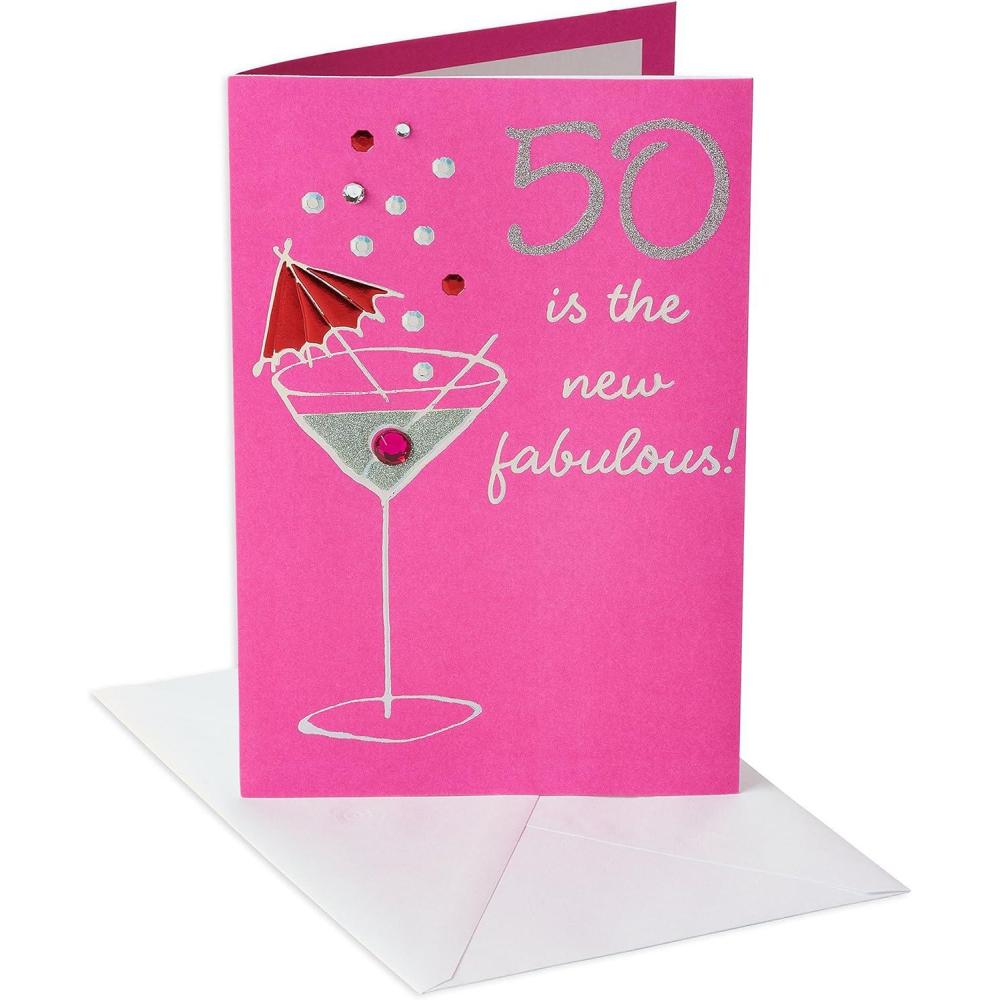 imageAmerican Greetings 50 est le nouveau Fabulous carte danniversaire avec strass