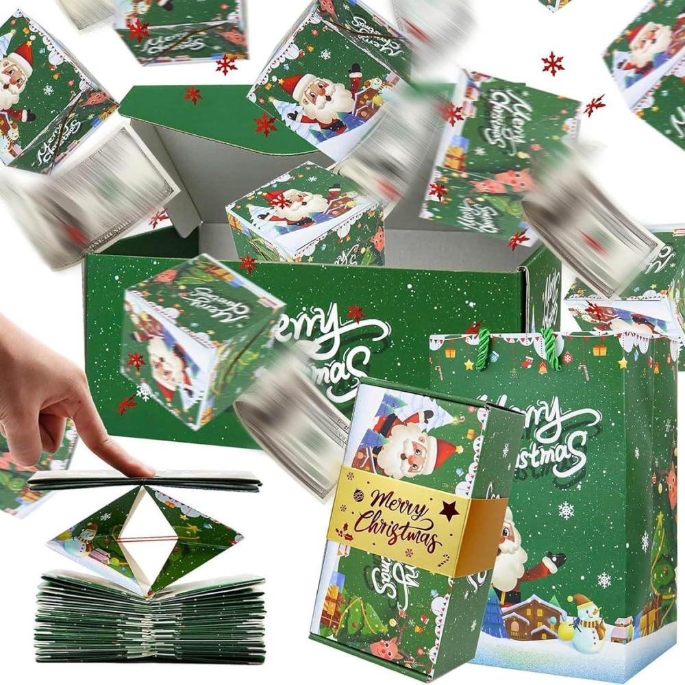 imageExplosion Bote Cadeau Surprise de Nol pour Argent Bote De Nol Rebondissant 10 Pices Boite Cadeau Enveloppe Pliage Rebond pour Lanniversaire Noel Anniversaire SaintValentinB